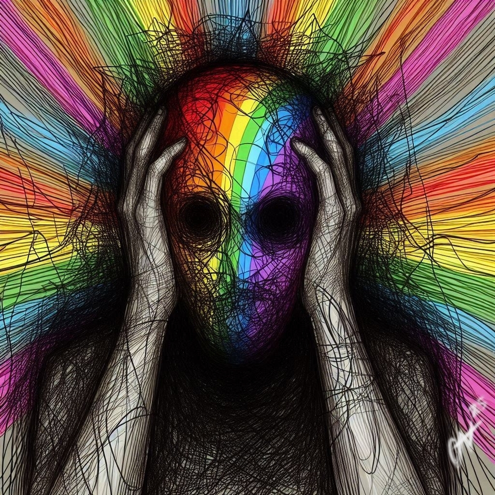 Original Vibrant Abstract Rainbow Art Print